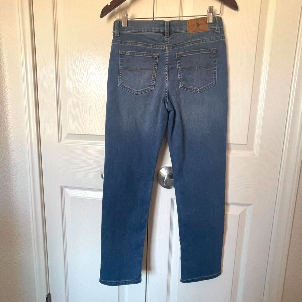 US Polo Assn Womens Size 14 Straight Leg Blue Denim Jeans Embroidered Logo - Picture 3 of 10